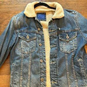 Zara Man Sherpa Lined Jean Jacket
